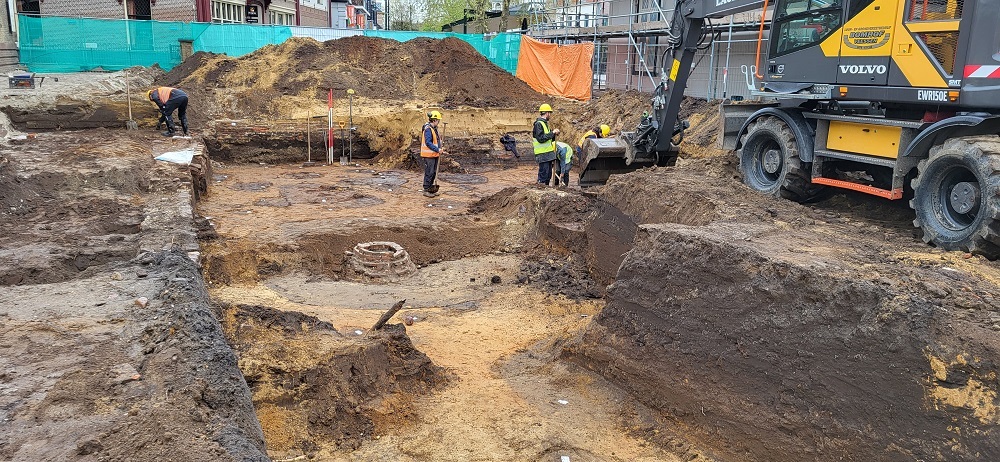 Archeologie Johanneskerk met zichtbare put
