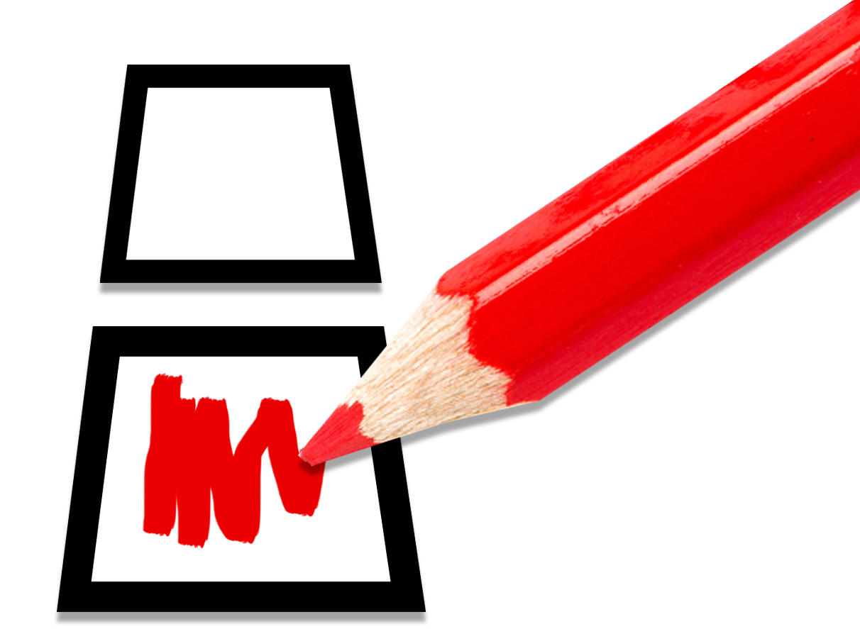 Verkiezingskop rood potlood