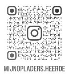 QR code met een link naar https://www.instagram.com/mijnopladers_heerde. De QR-code moet daarvoor worden gescand met de camera van een mobiele telefoon. 